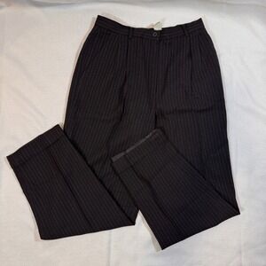 Ann Taylor, Petite 6P, Wool blend- Black with subtle stripes